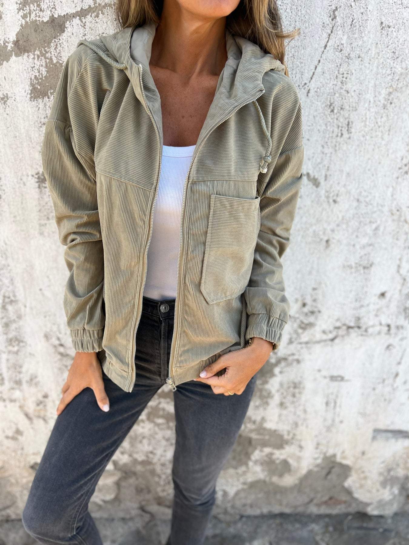 Ariellee – Veste Casual avec Capuche et Fermeture Éclair