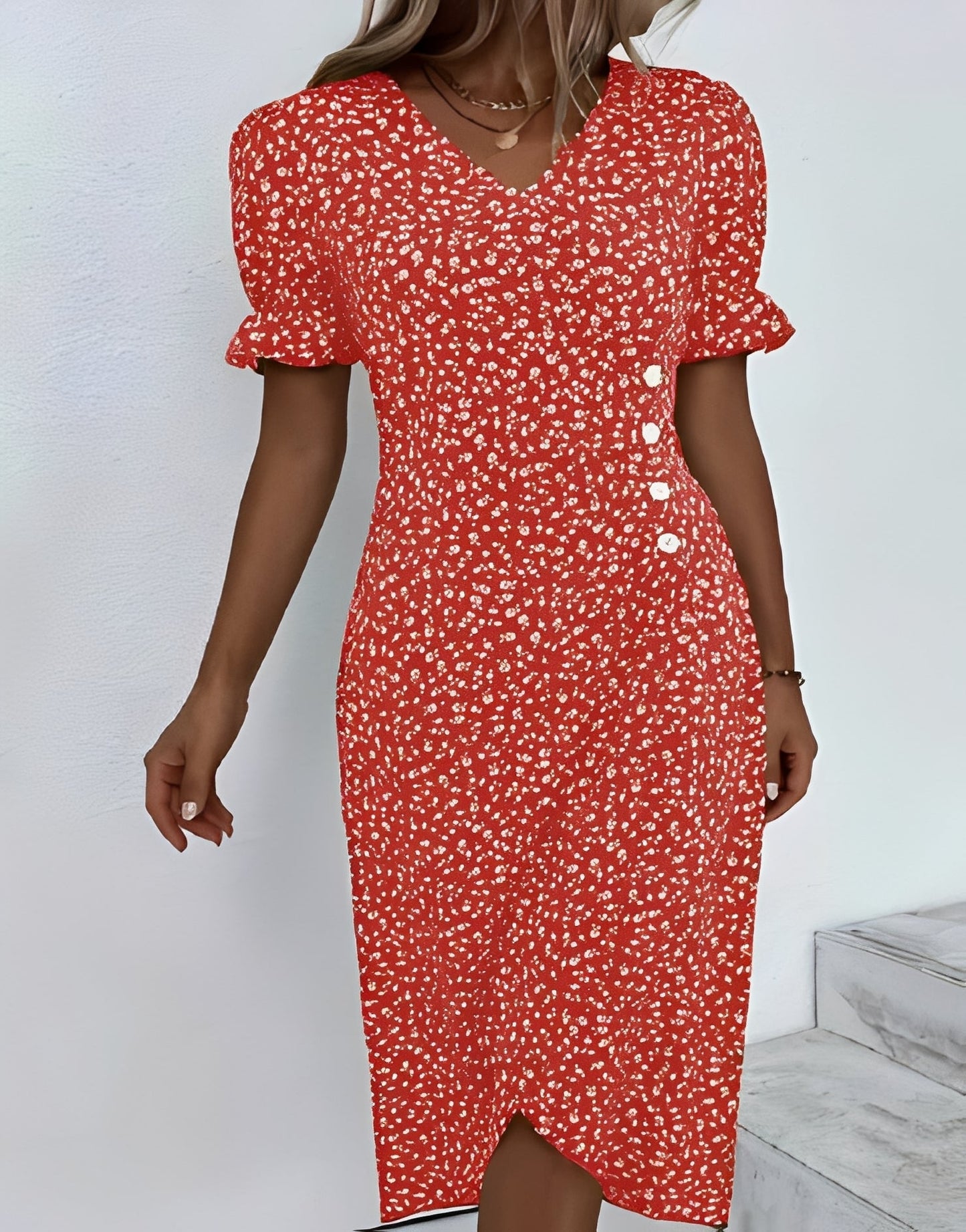 Rachael - Robe portefeuille relax à motif floral pour femmes