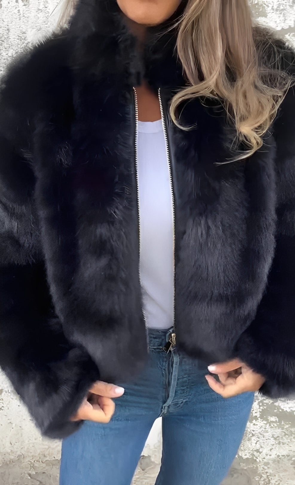 Amanda - Manteau stylé en fausse fourrure pour femmes