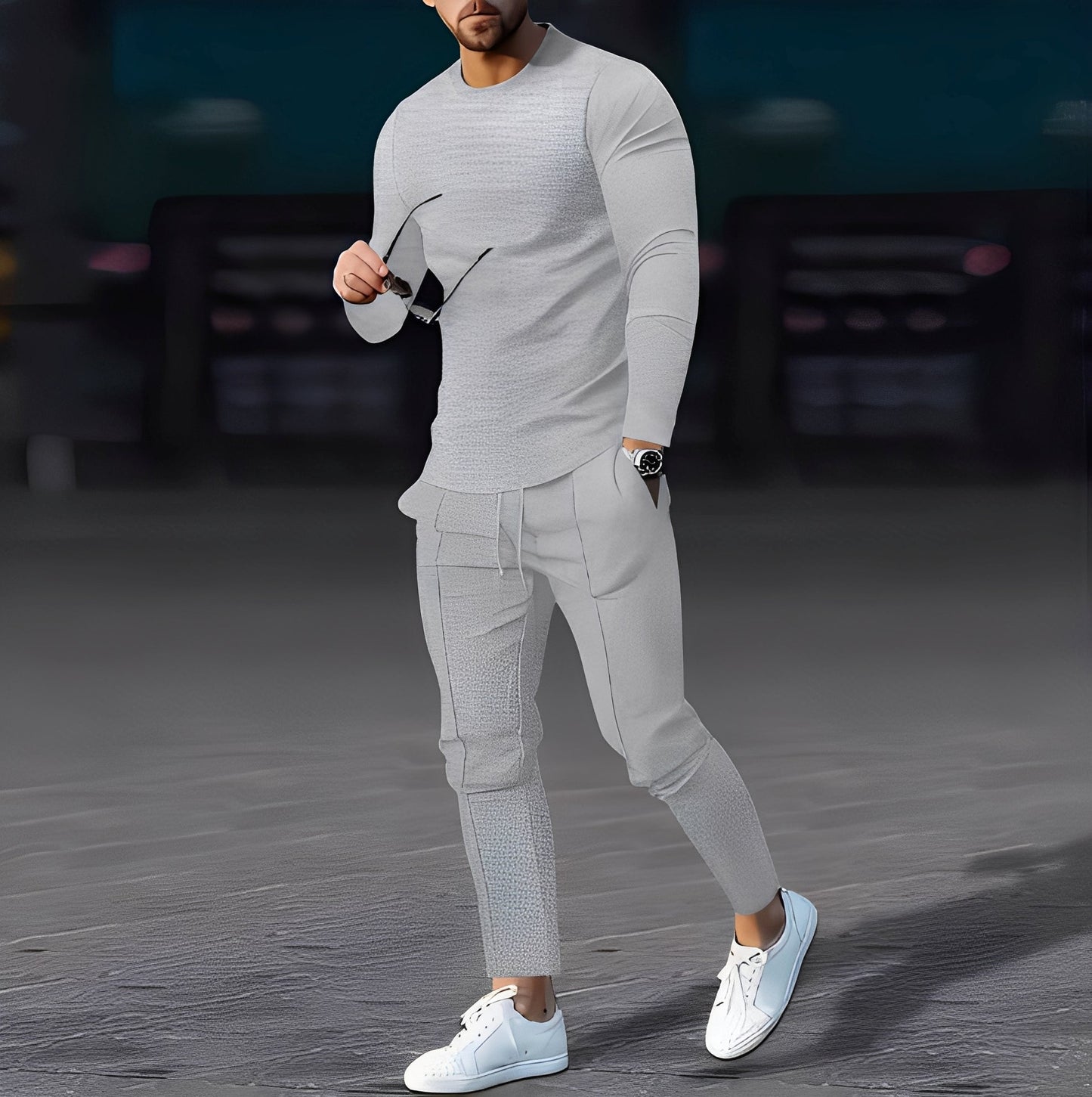 Dillan - Ensemble Décontracté Ajusté pour Hommes en Tissu Structuré