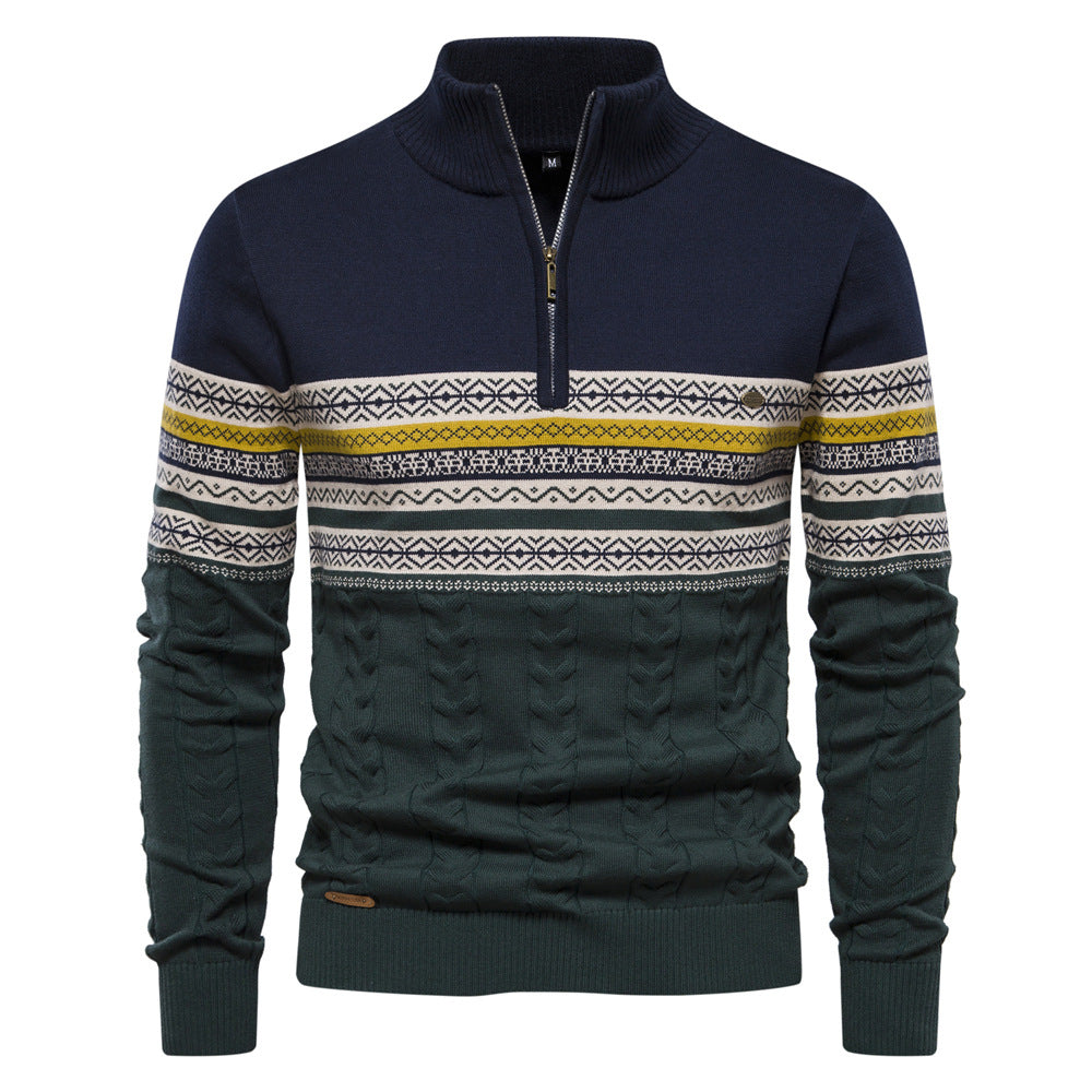 Albert - Pull chic avec demi-zip pour hommes