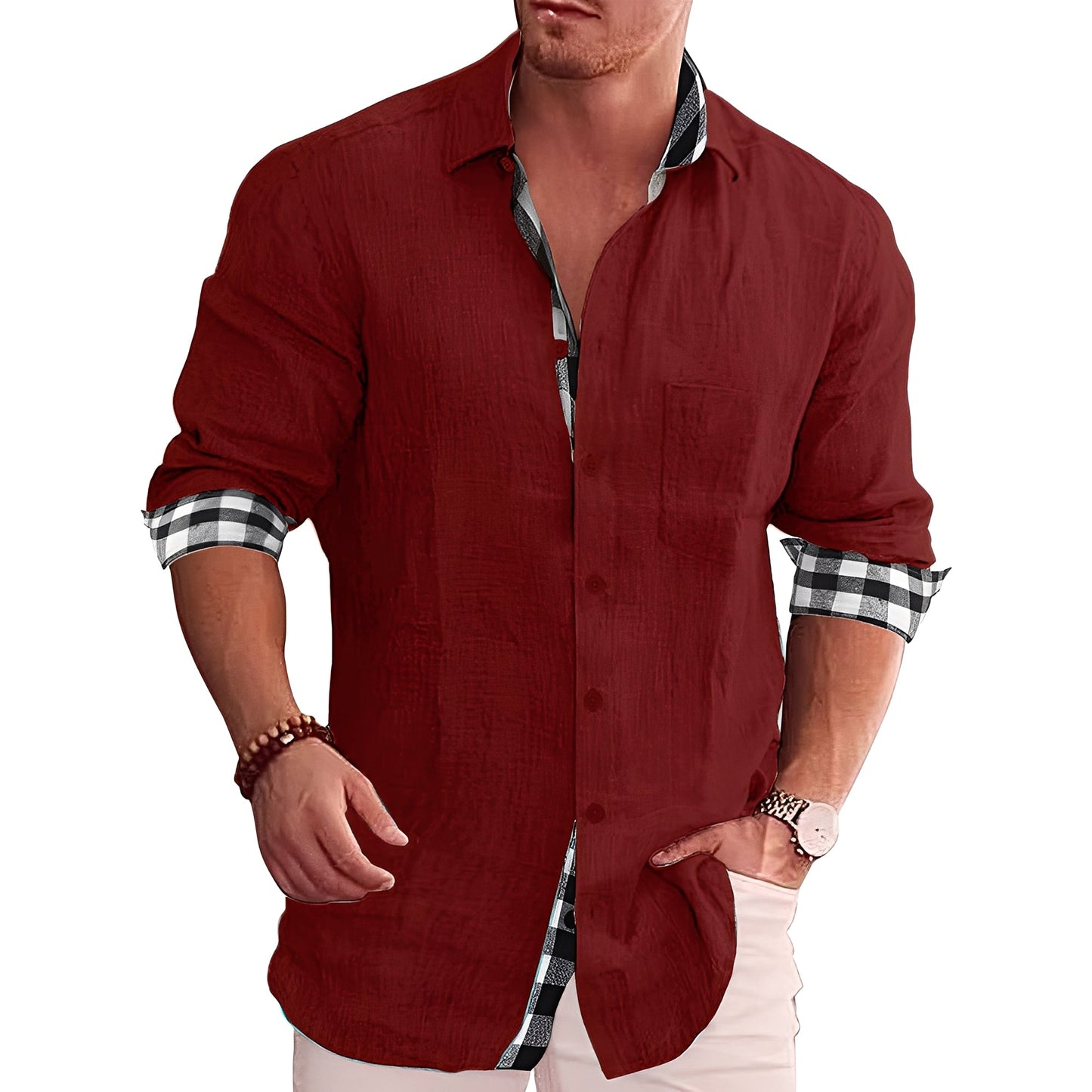 Ronald - Chemise décontractée à motifs pour hommes