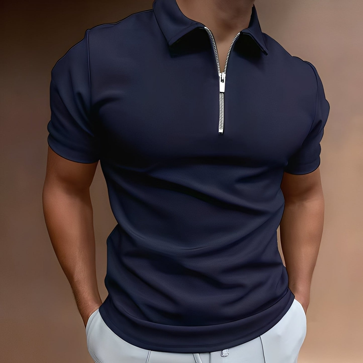 Hubert - Polo chic avec zip pour hommes