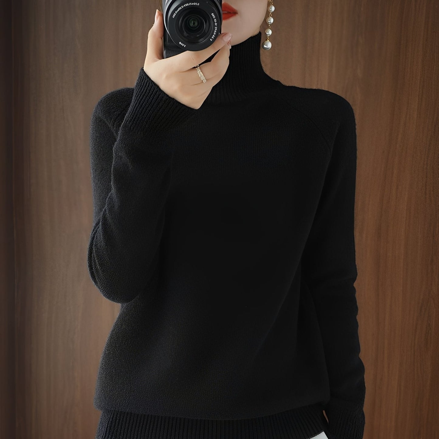 Rachel - Sweater for women with elegant turtleneck collar