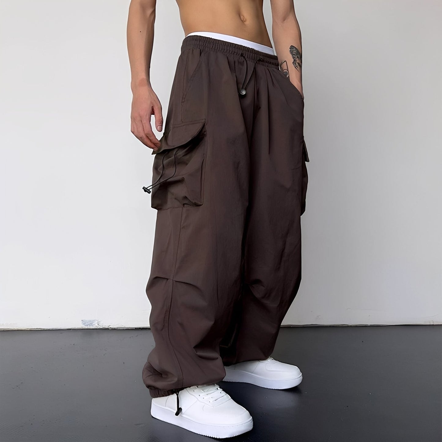 Kaleb - Pantalon cargo large et élégant pour hommes