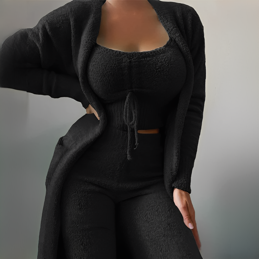 Hilda - Bequemes Schlafanzug-Set aus 3 Teilen für Damen