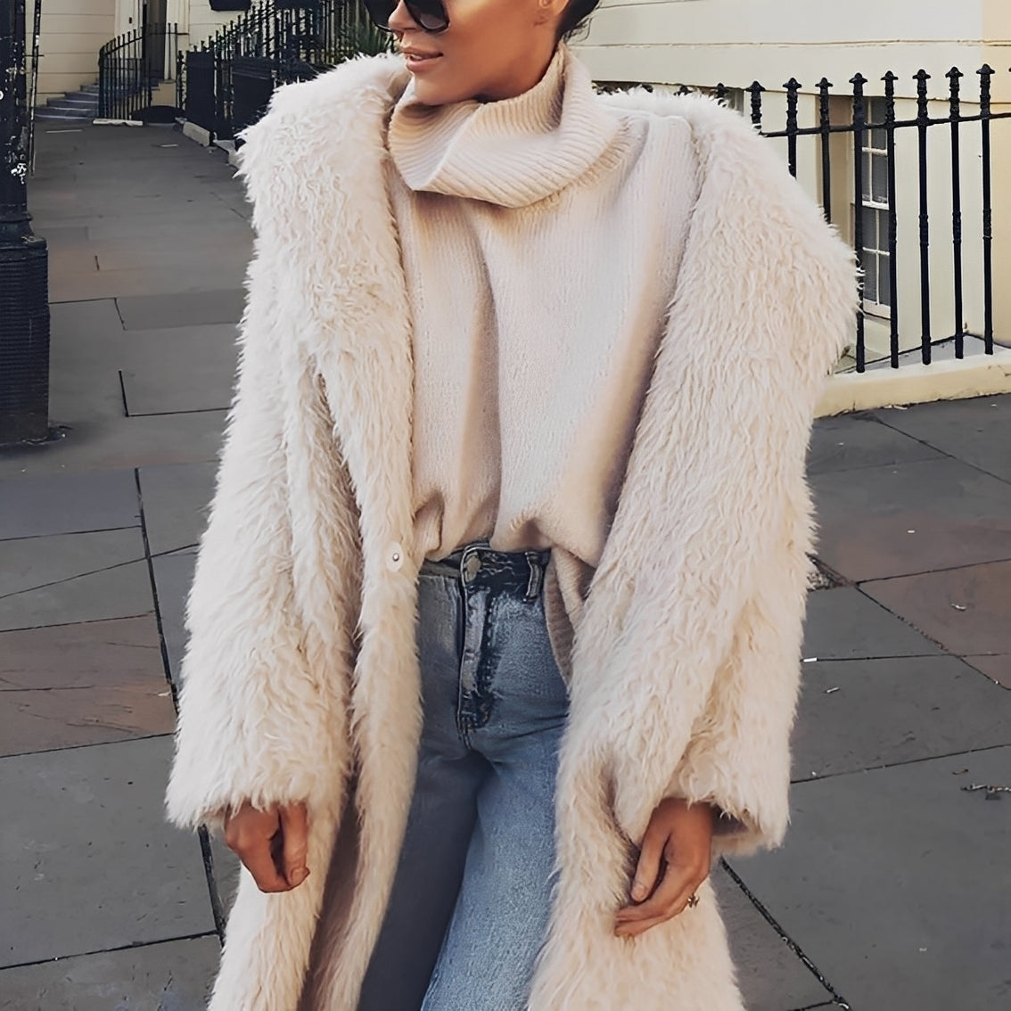 Millie - Long manteau en fourrure élégant pour femmes