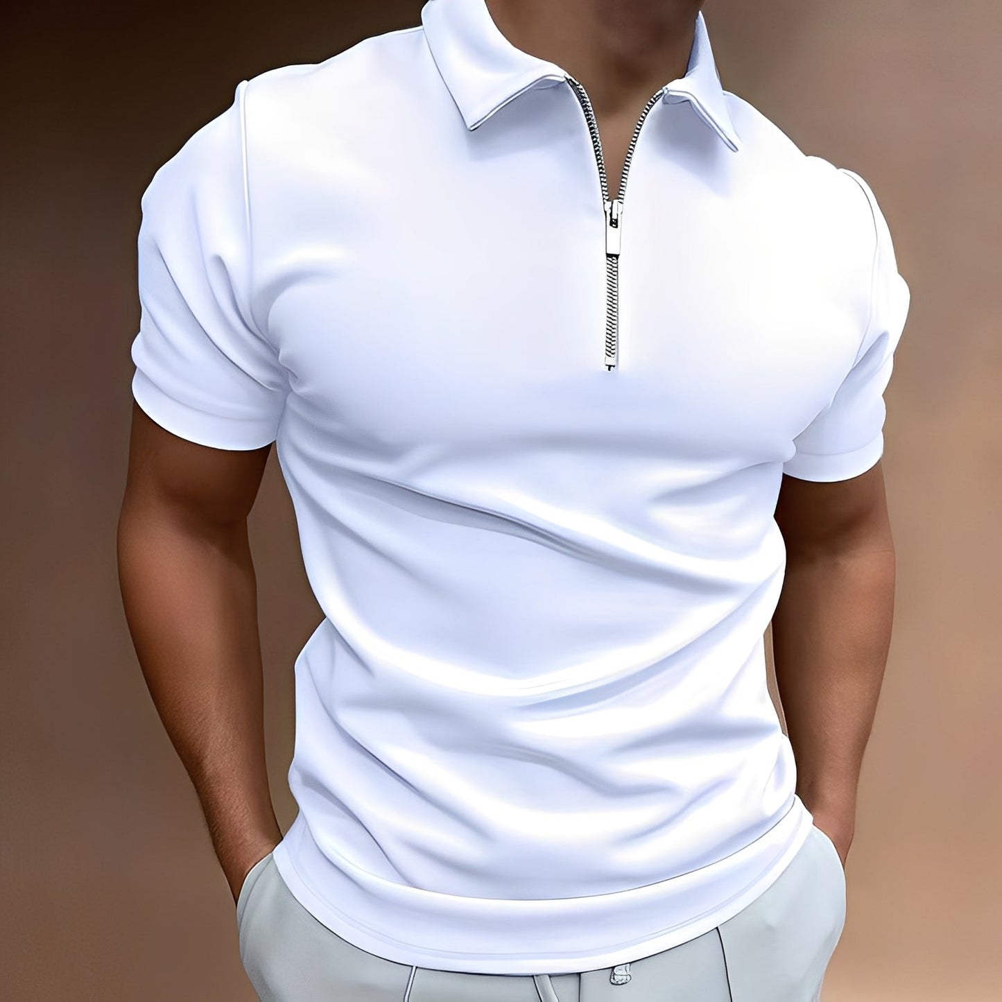 Hubert - Polo chic avec zip pour hommes