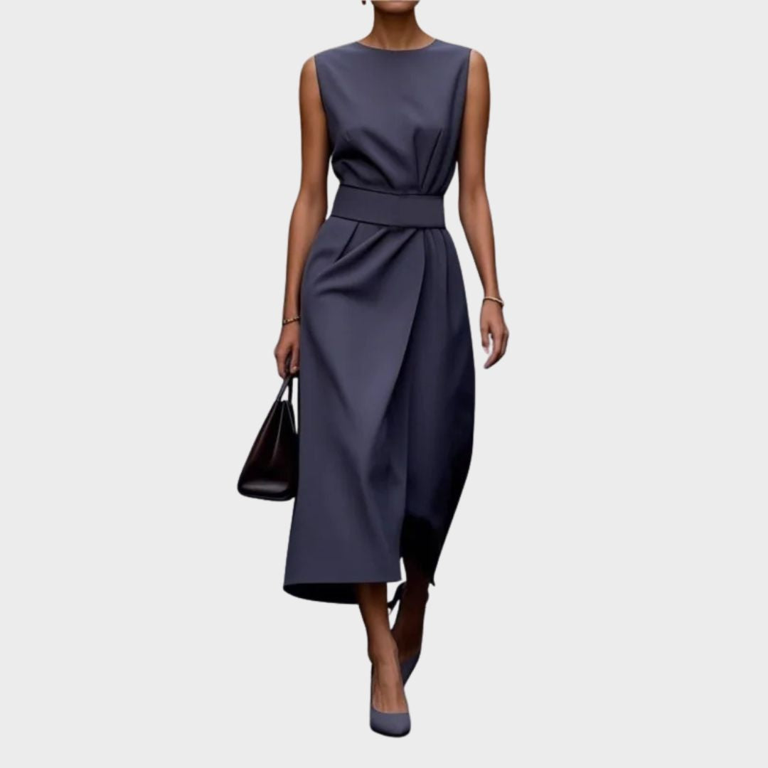 Marguerite – Elegant Mid-Length Dress with Round Neckline
