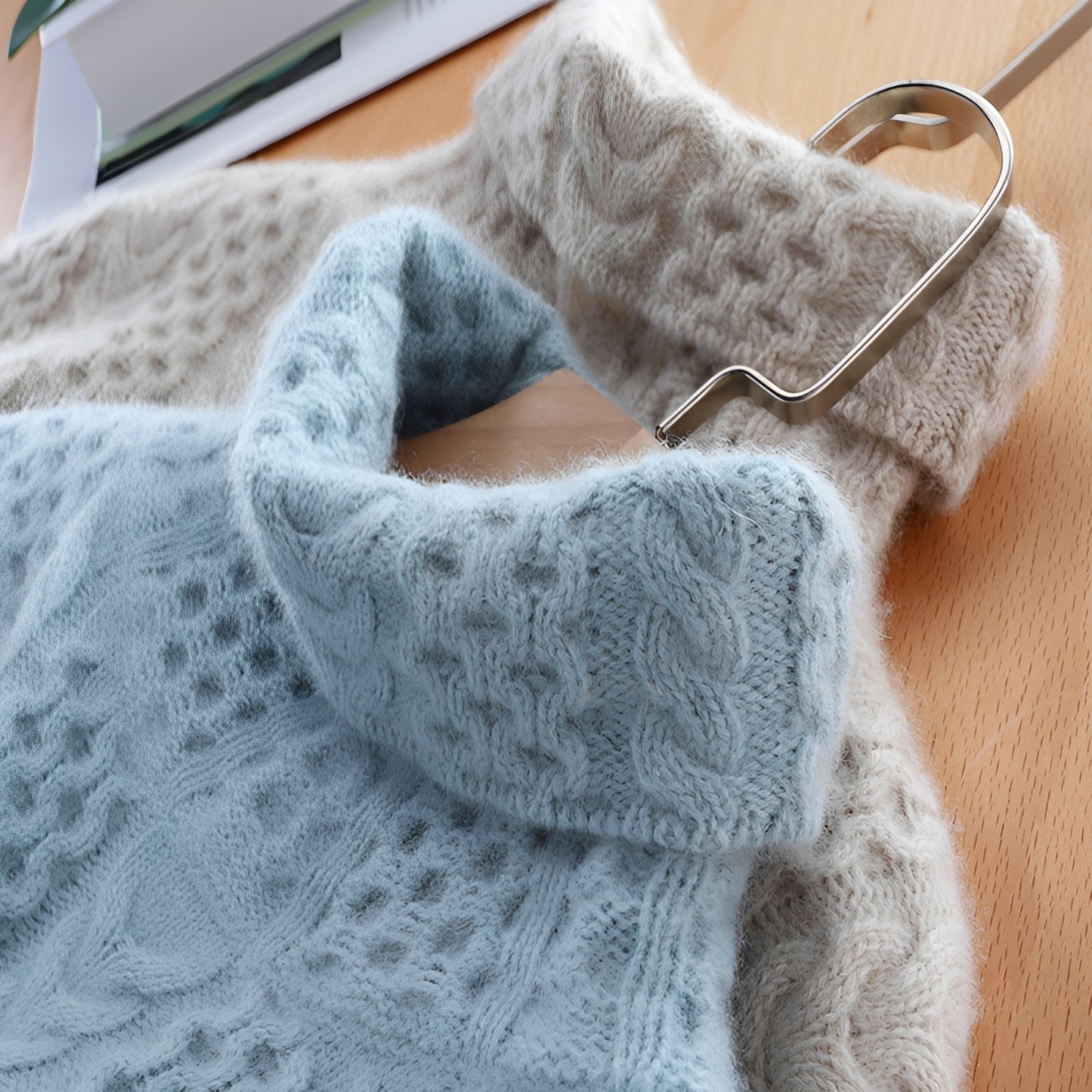 Hyacinth - Warm woolen turtleneck sweater for women