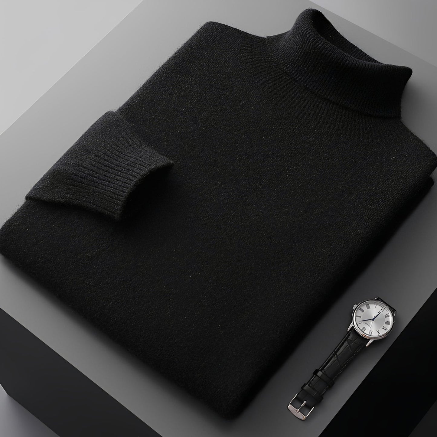 Adrian - Large sweater with a rolled neck for men