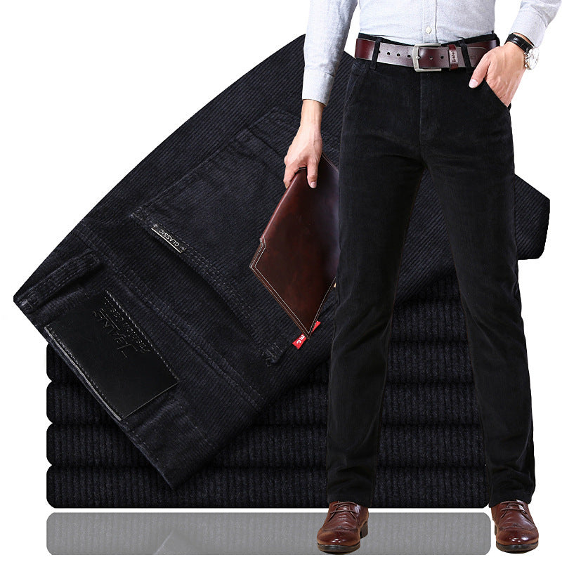 Douglas - Pantalon homme vintage en velours côtelé élastique