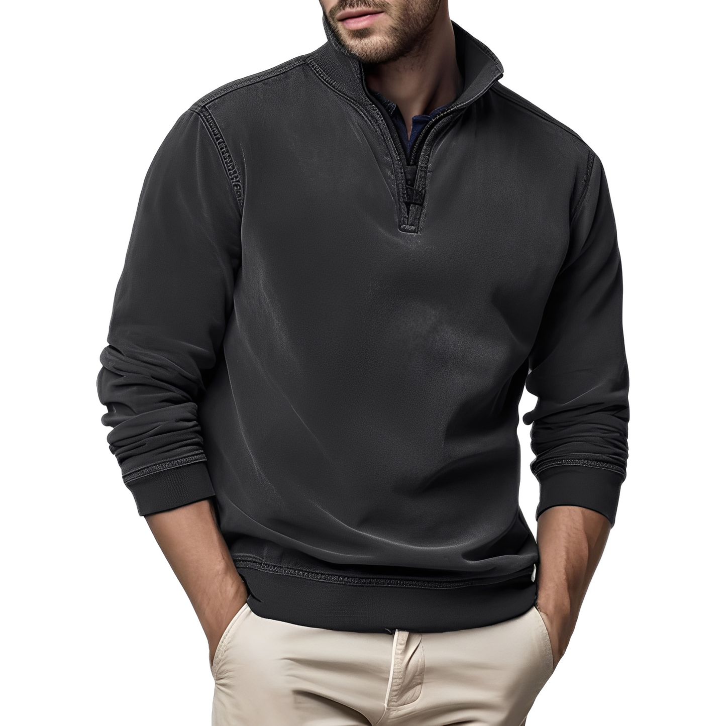 Dunstan - Sweat à la mode en polaire lavée pour homme