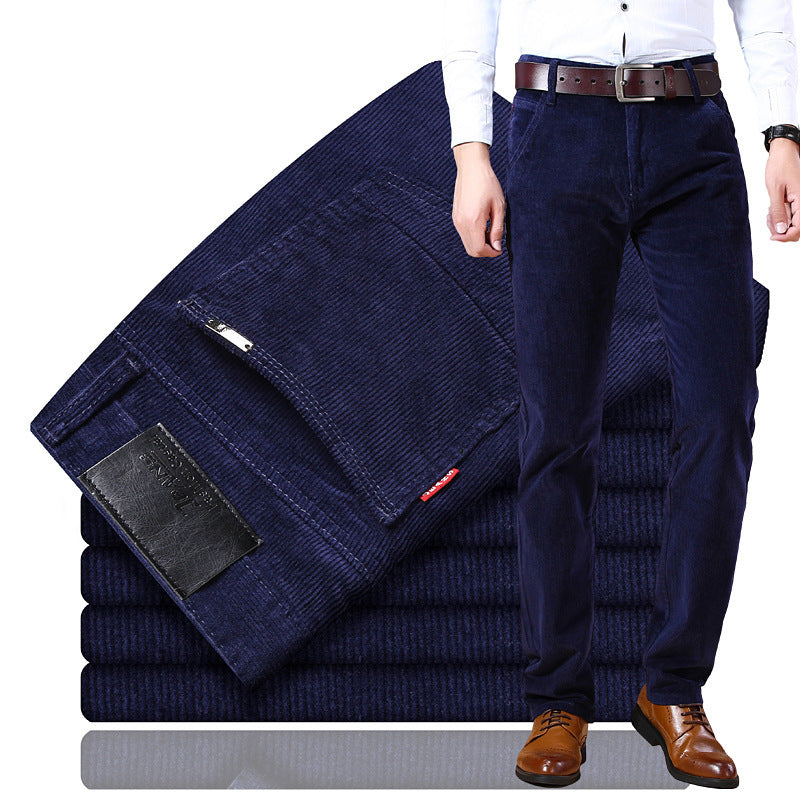Douglas - Pantalon homme vintage en velours côtelé élastique