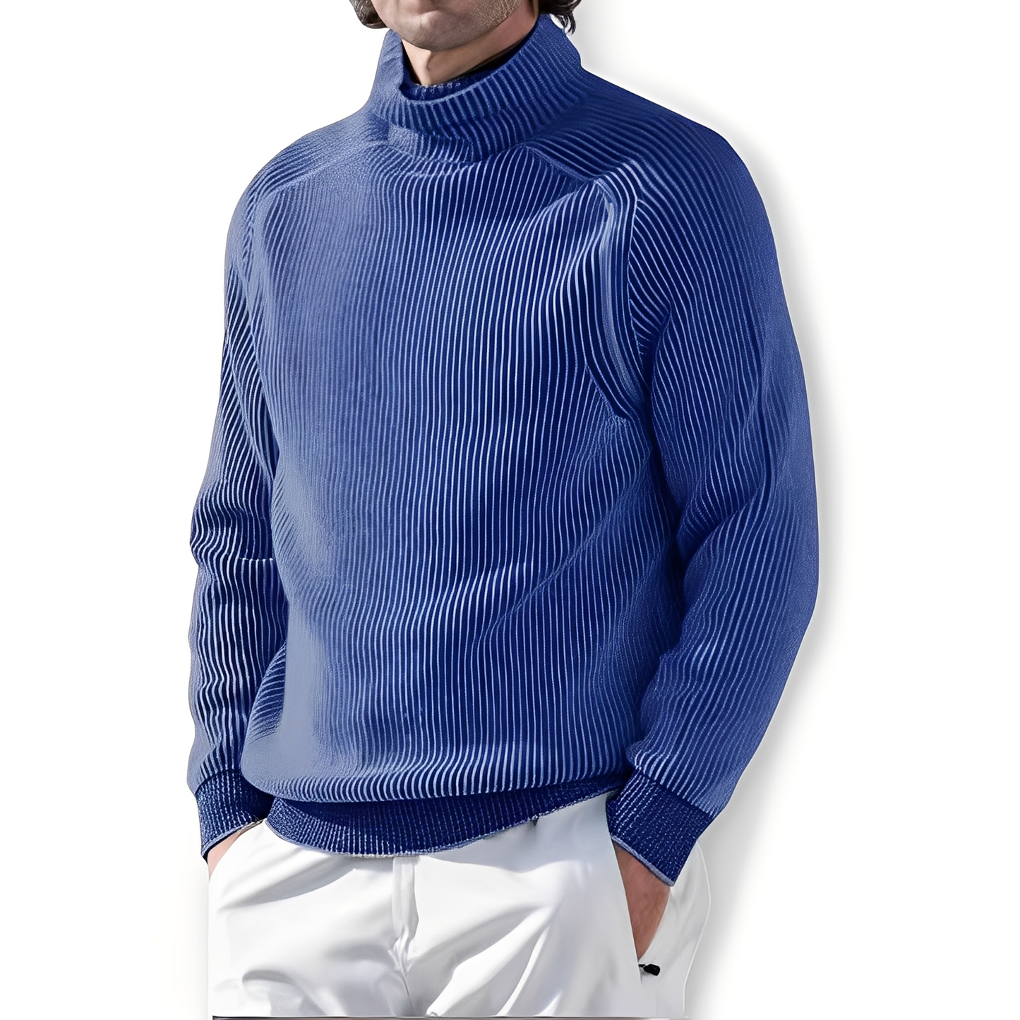 Jarrett - Pull pour homme en cachemire avec col haut, style relax
