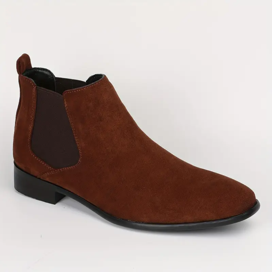 Dario – Bottes Chelsea en Cuir Véritable avec Talon Bas