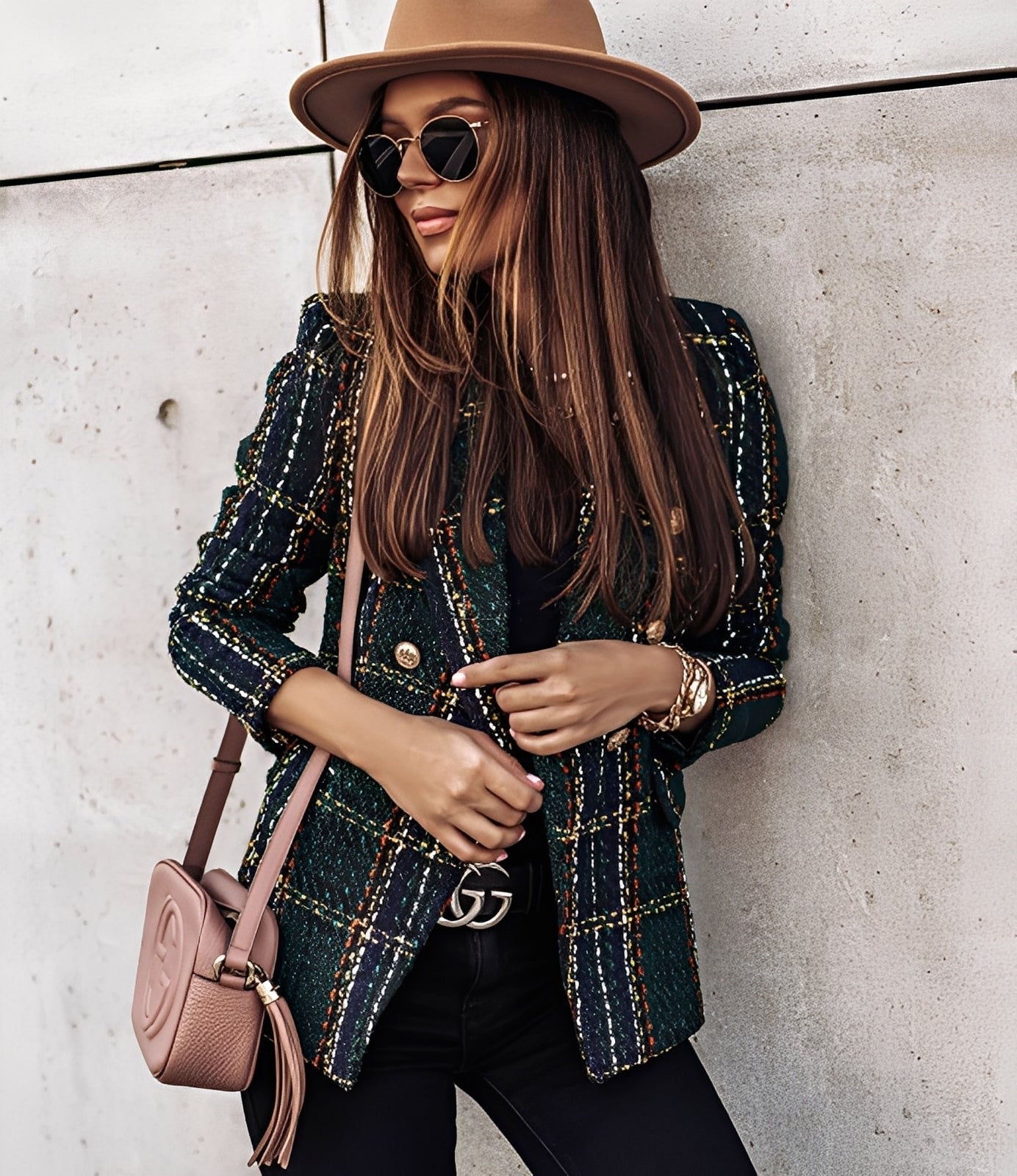 Cheri - Blazer élégant bien taillé avec motif écossais pour femmes