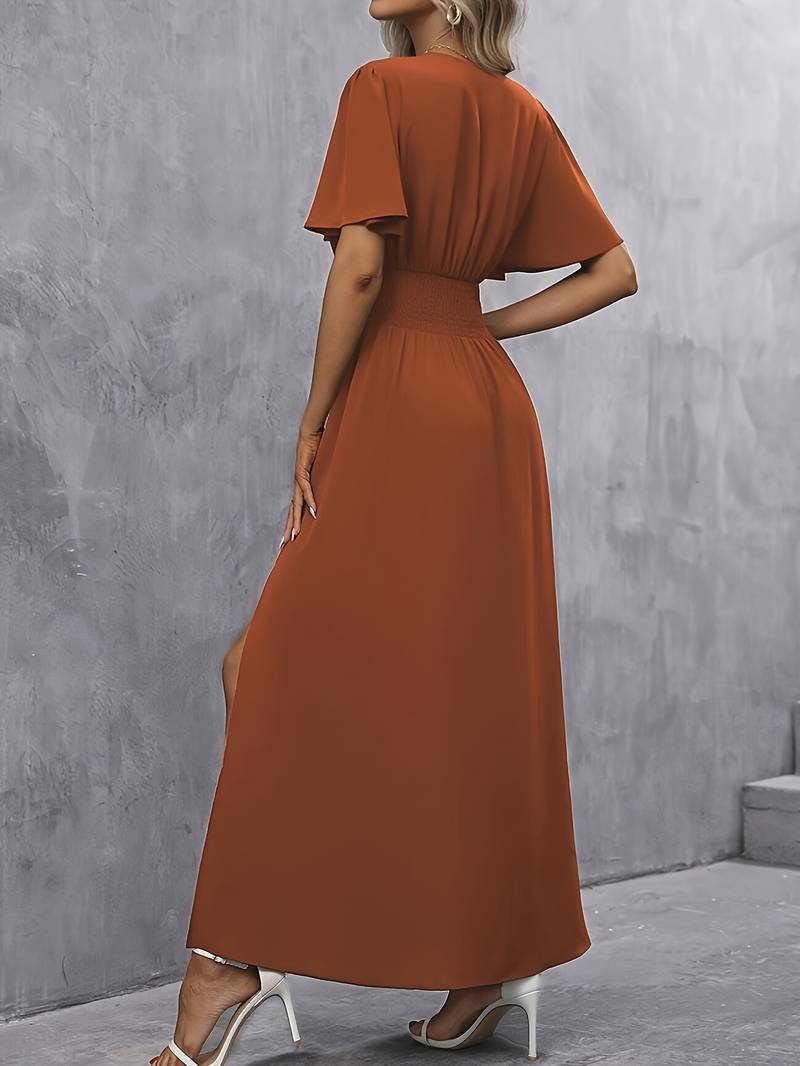 Juliette – Robe Col Volant et Taille Plissée pour Femme