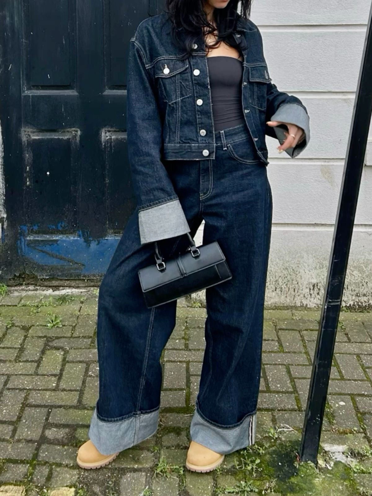 Clara – Ensemble Denim avec Veste Trucker & Jeans Taille Haute