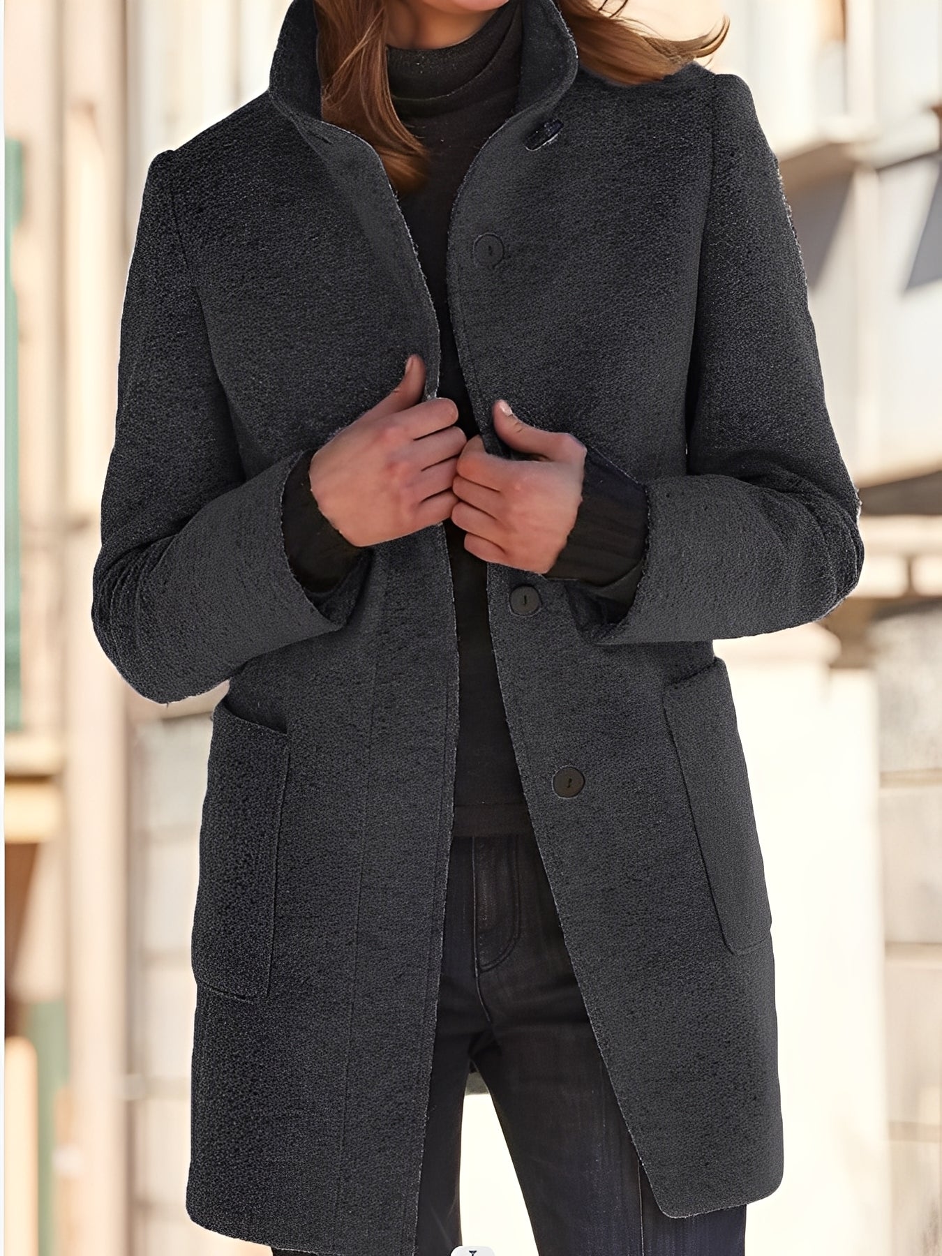 Michele - Manteau en laine pour femmes, résistant au vent