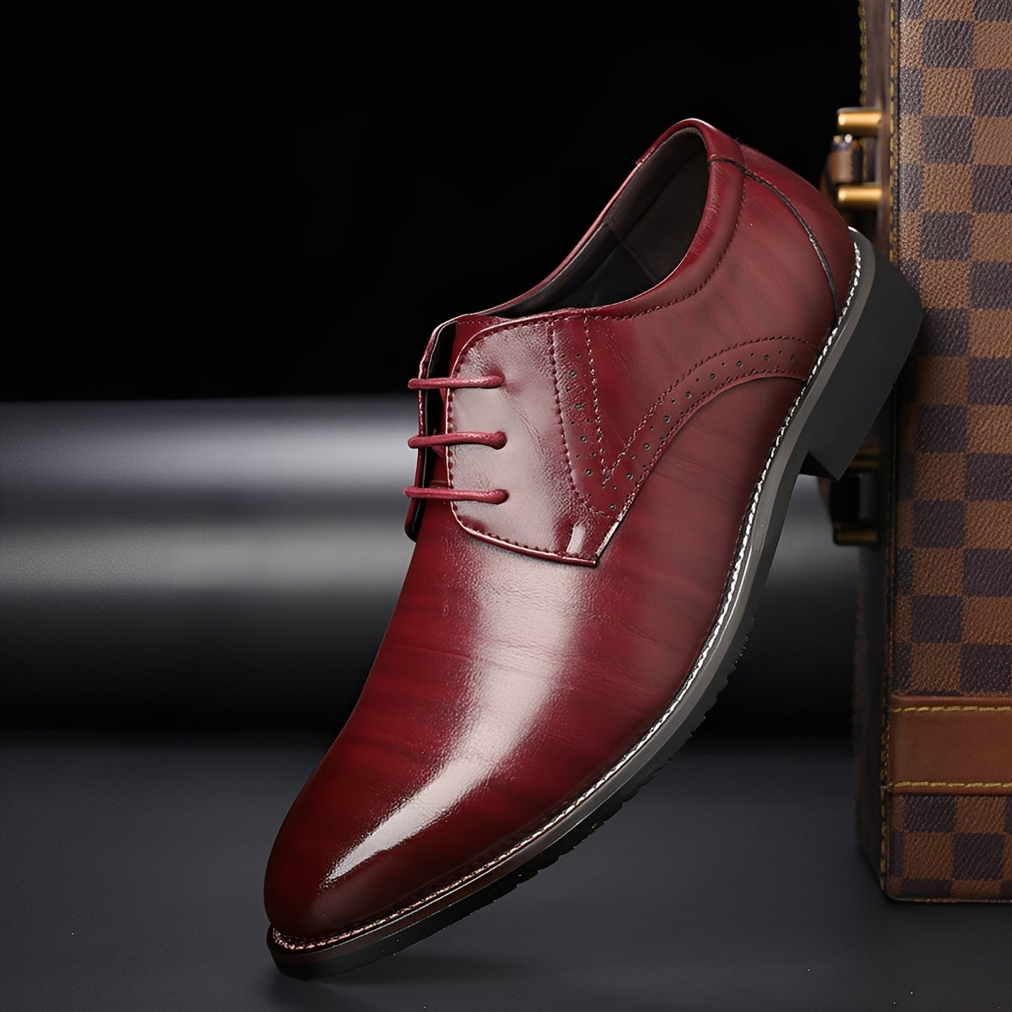 Beckham - Chaussures habillées à lacets pour hommes avec motif brogue