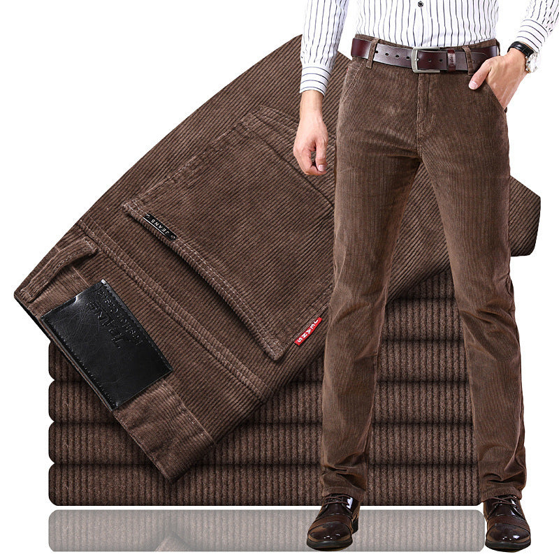 Douglas - Pantalon homme vintage en velours côtelé élastique
