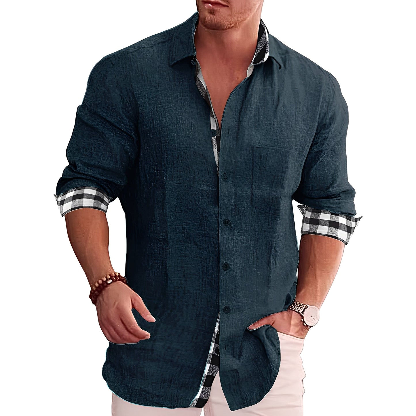 Ronald - Chemise décontractée à motifs pour hommes