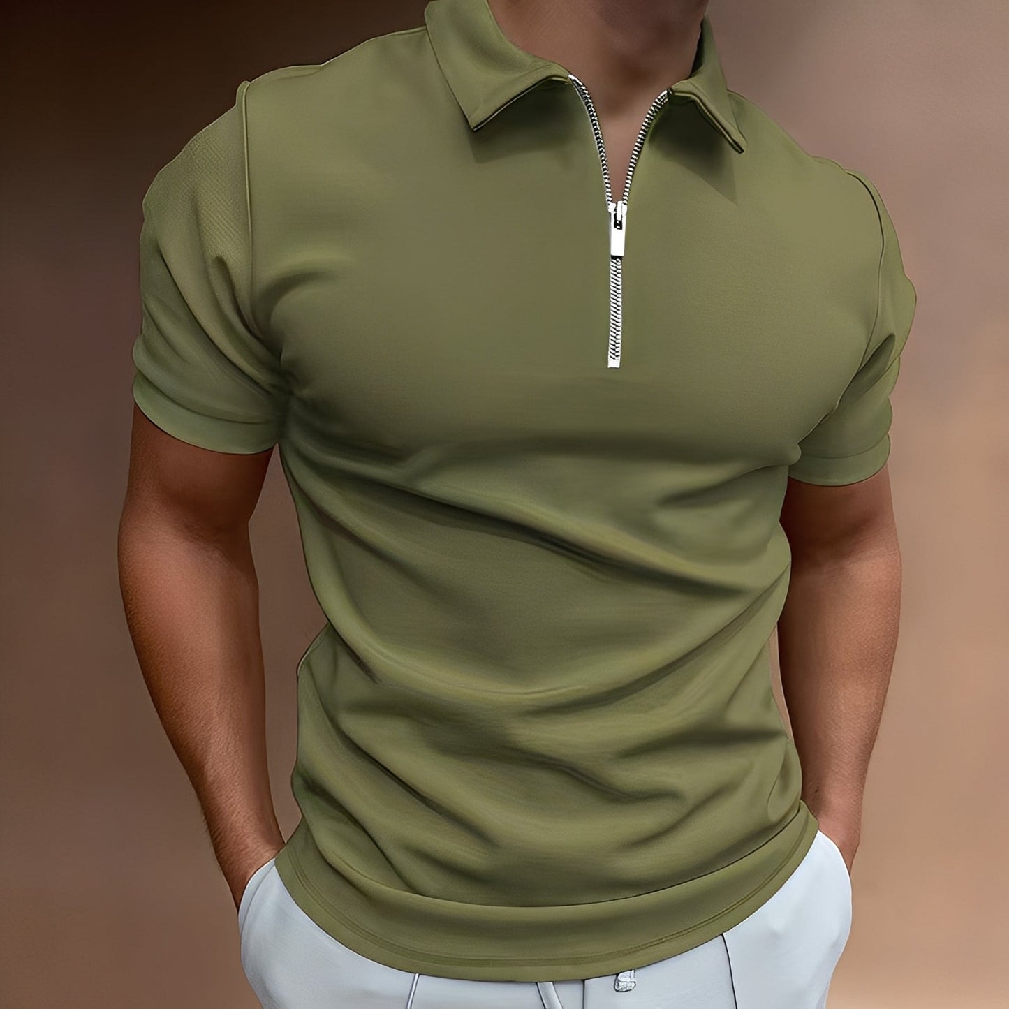 Hubert - Polo chic avec zip pour hommes