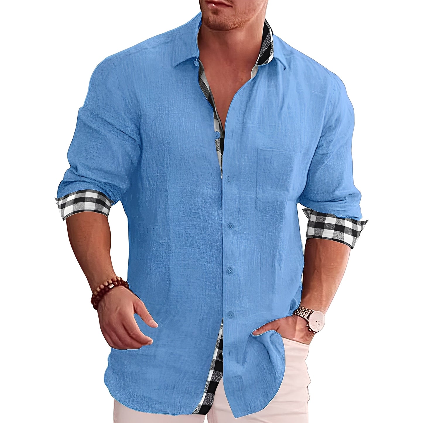 Ronald - Chemise décontractée à motifs pour hommes