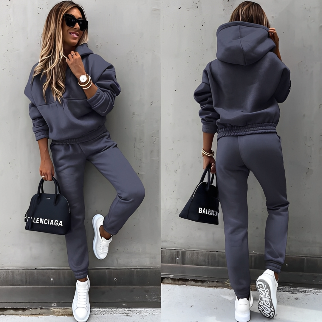 Jovelyn - Bequemes zweiteiliges Kapuzenkleid für Damen