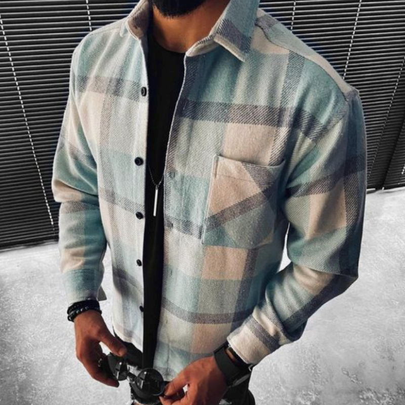 Ben – Checked shirt with chest pocket for men