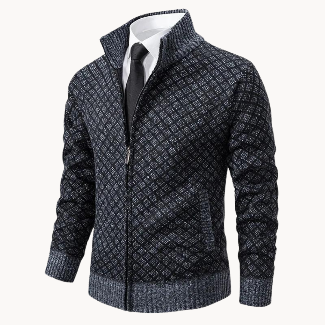 Julien – Col Roulé Jacquard Tricoté