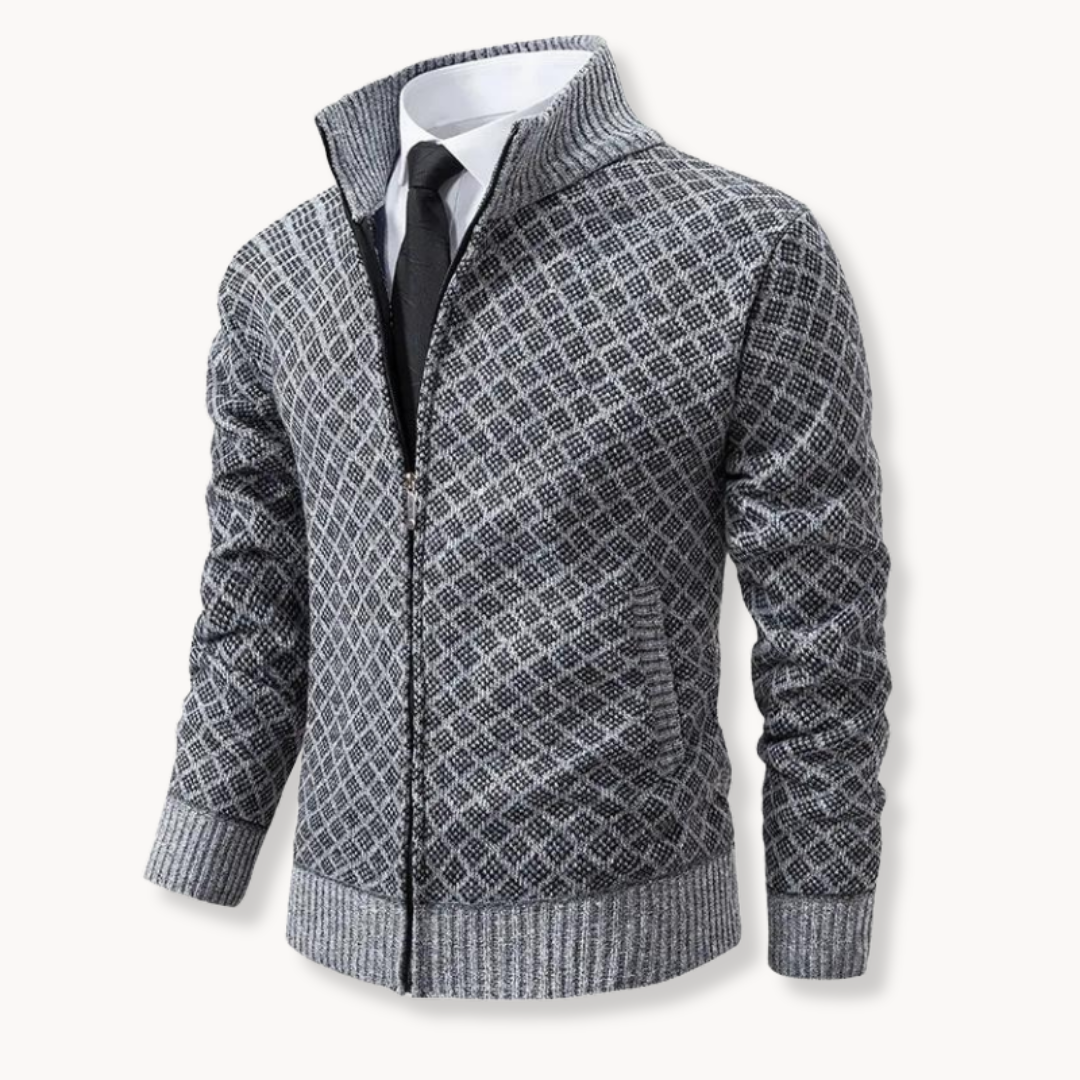Julien – Col Roulé Jacquard Tricoté
