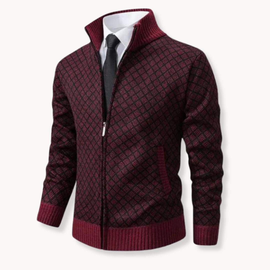 Julien – Col Roulé Jacquard Tricoté