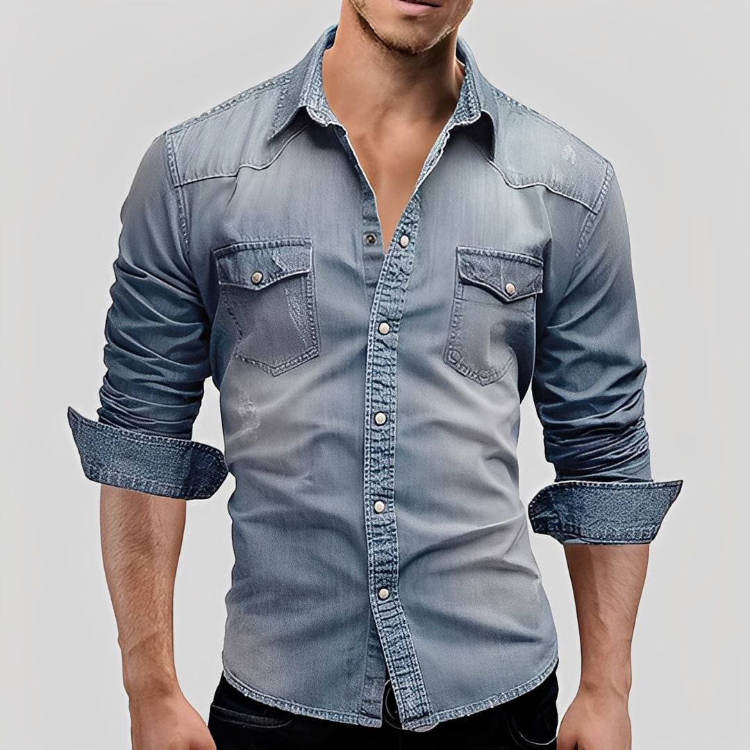Antonin - Chemise en denim à manches longues pour homme