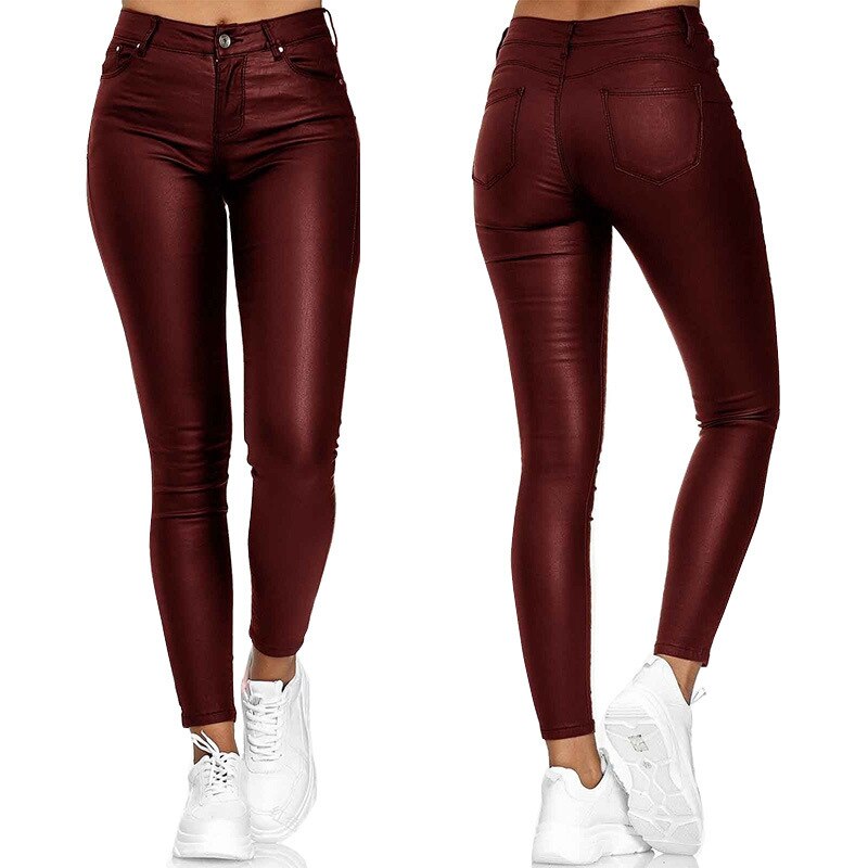 Dina – Pantalon en cuir stretch
