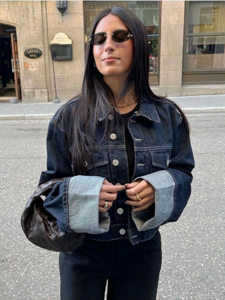 Clara – Ensemble Denim avec Veste Trucker & Jeans Taille Haute
