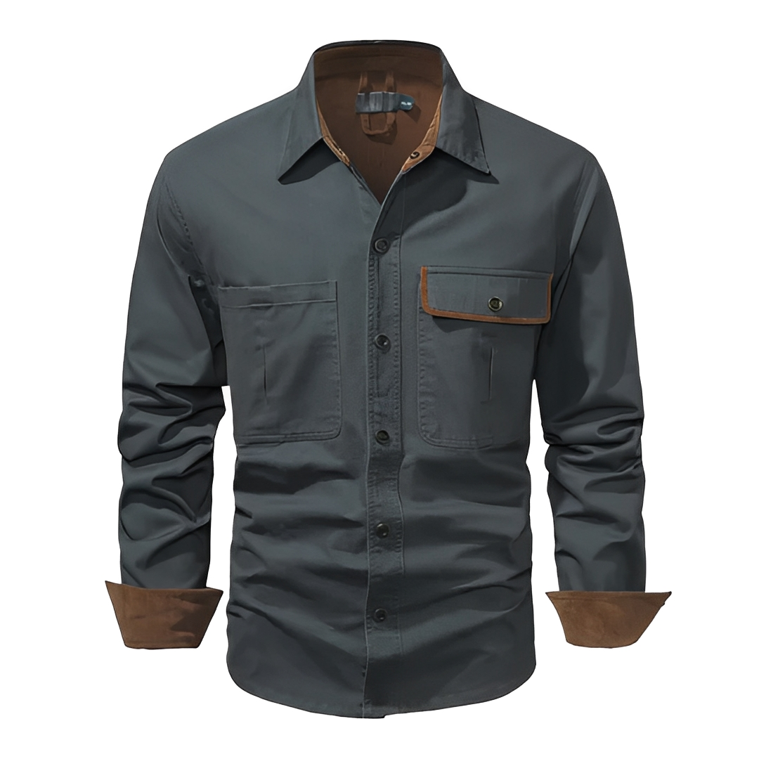 Elly - Dickes und bequemes Langarm-Poloshirt für Herren