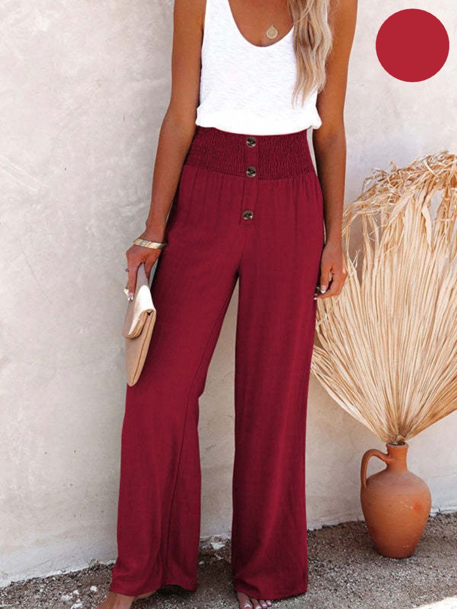 Sophia – Pantalon taille haute coton & lin