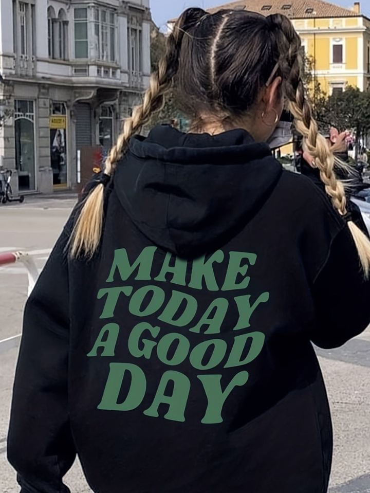 Good Day! – Sweat à capuche en coton avec déclaration