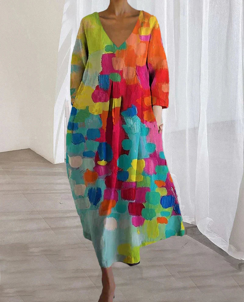 Noemi – Robe Large avec Impression Artistique