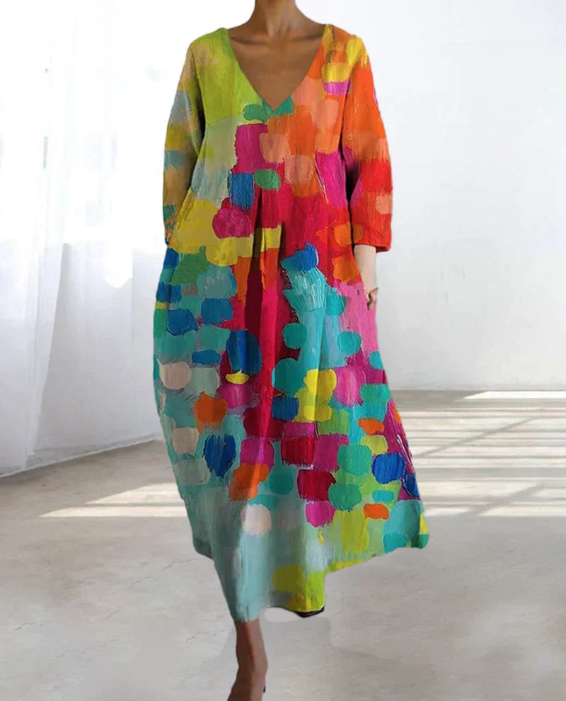 Noemi – Robe Large avec Impression Artistique
