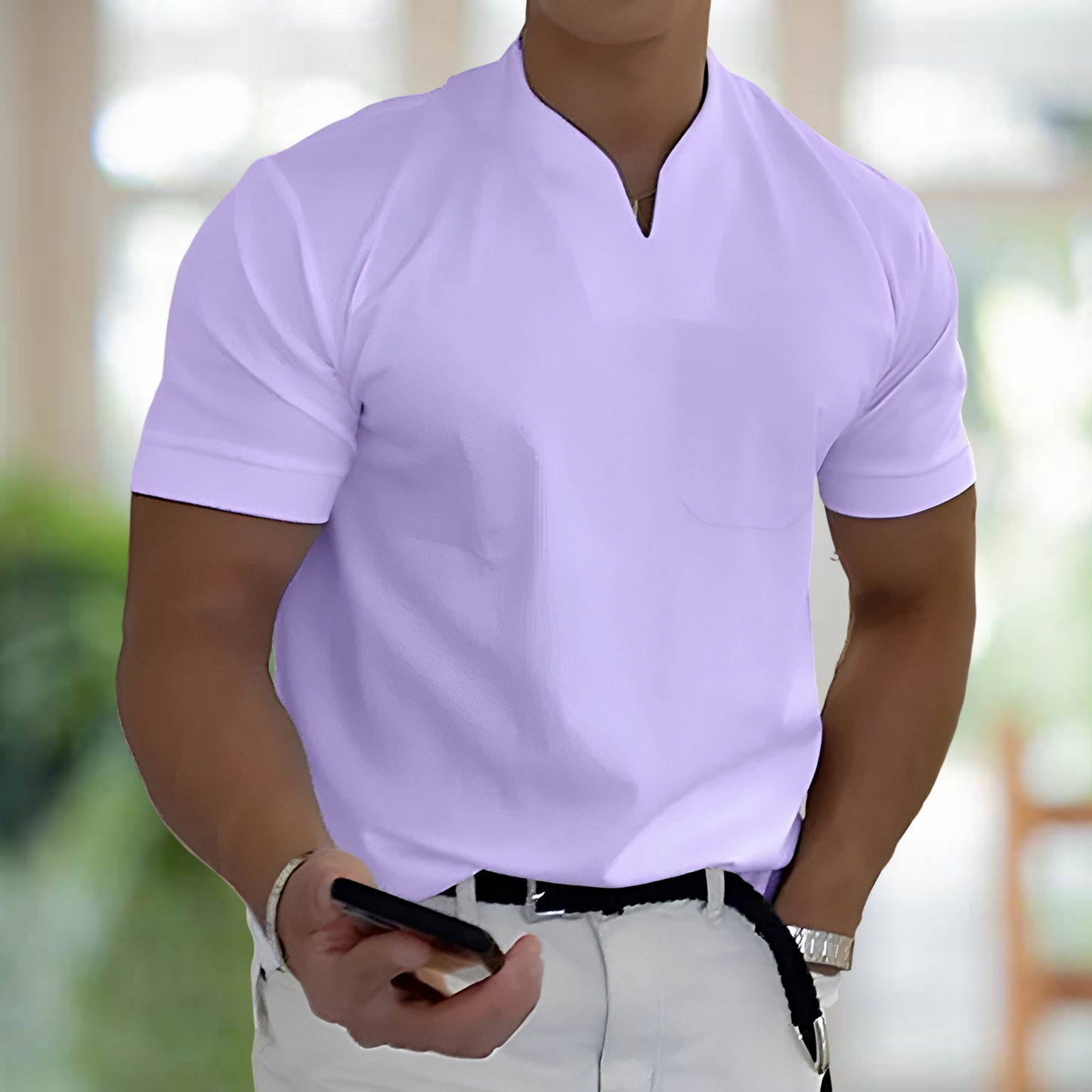 Jason – Chemise de fitness d'affaires à manches courtes pour hommes