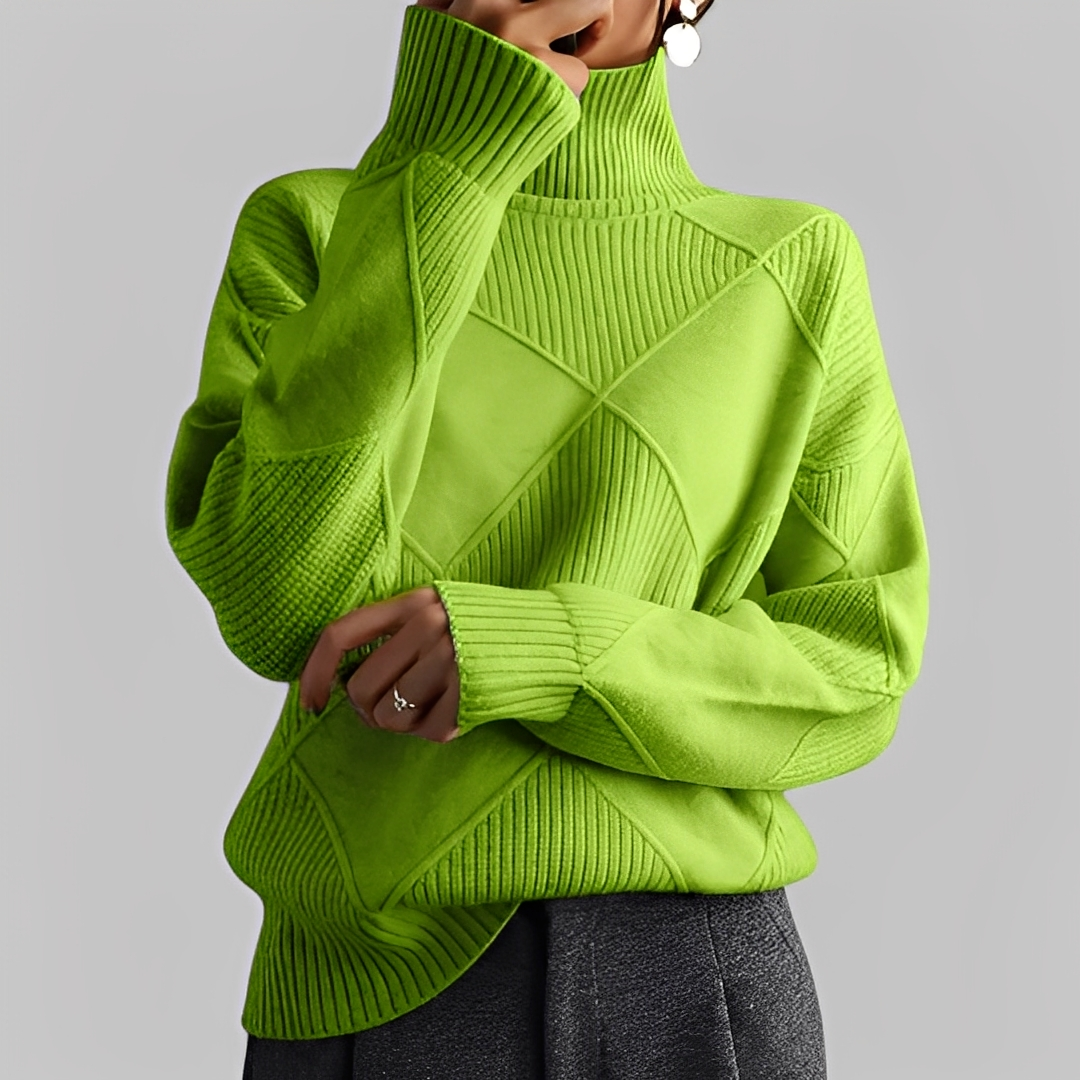 Mariette - Oversized winter turtleneck sweater for women