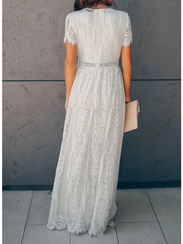 Angelica - Elegantes Spitzenkleid mit V-Ausschnitt