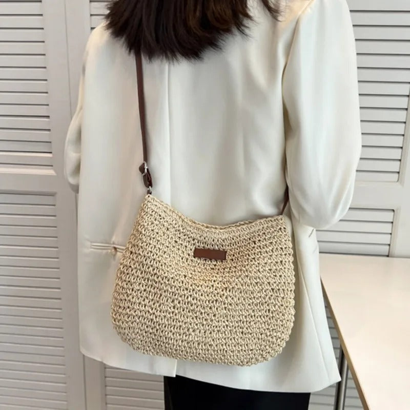 Camille – Elegant Braided Bag in Neutral Colors