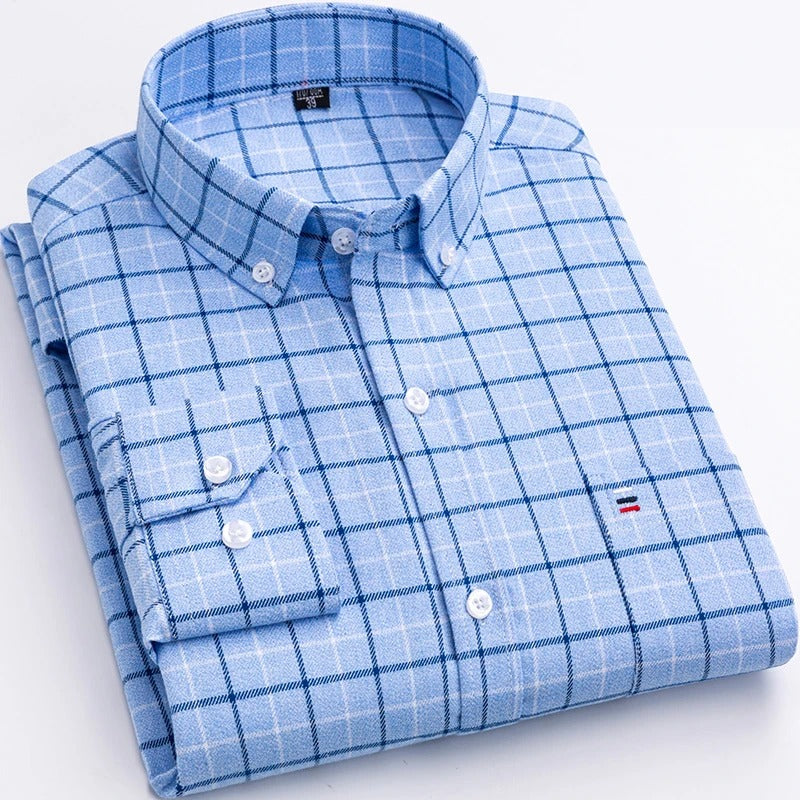 Louis – Chemise en Coton à Carreaux