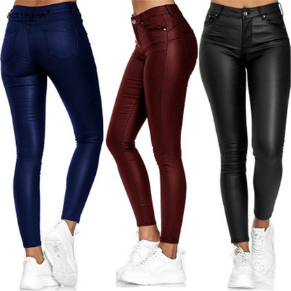 Dina – Pantalon en cuir stretch