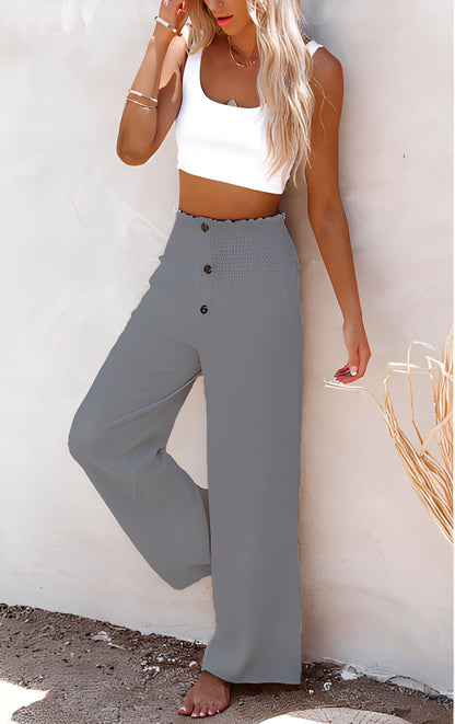 Aloïse - Pantalon taille haute en lin pour femme