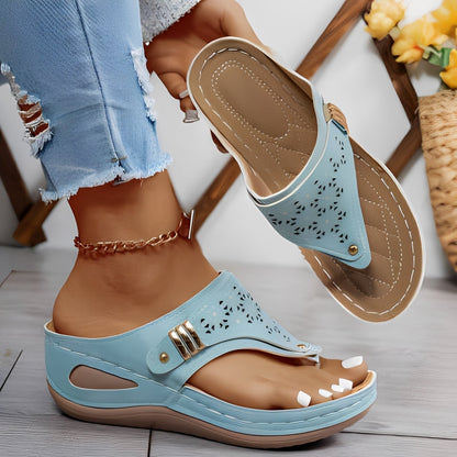 Jamie - Casual Roman-style sandals with wedge heel for women